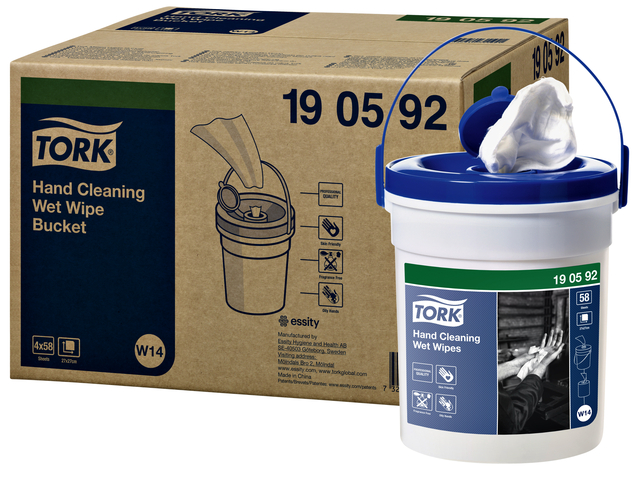 Handreinigingsdoek Tork W14 Premium emmer 1-laags 58 vel wit 190592 — Foto 2 van 2
