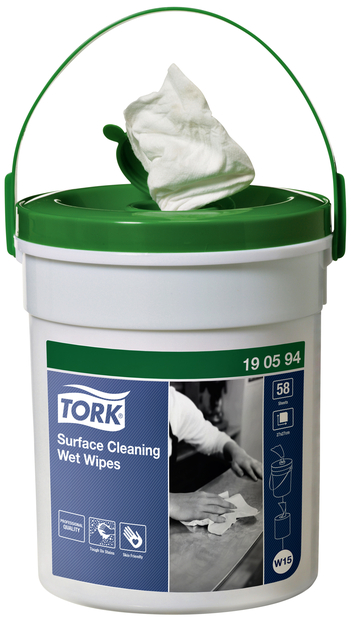 Reinigingsdoek Tork W15 Premium emmer 1-laags 58 vel wit 190594 afbeelding