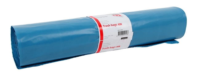 Afvalzak Quantore LDPE T60 120L blauw extra stevig 70x110cm rol à 20st afbeelding