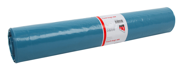 Afvalzak Quantore LDPE T50 160L blauw extra stevig 90x110cm rol à 20st afbeelding