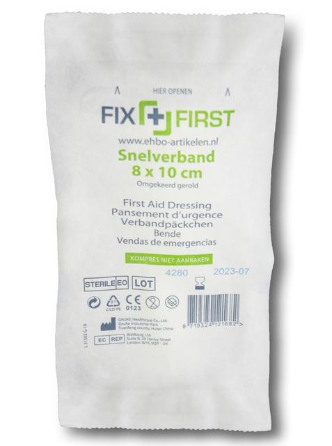 Snelverband FixFirst gerold 8x10cm 10 stuks afbeelding