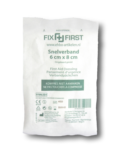 Snelverband FixFirst gerold 6x8cm 10 stuks afbeelding
