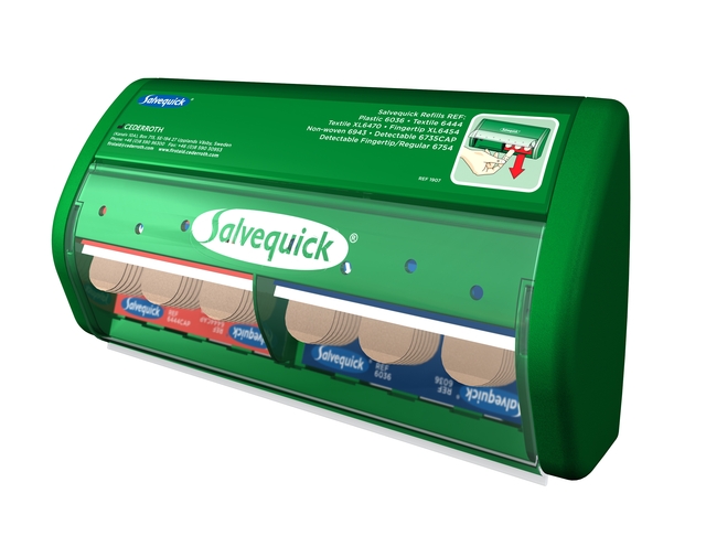 Pleisterdispenser Salvequick met inhoud afbeelding