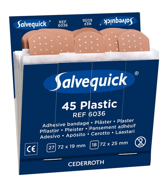 Pleister Salvequick navulling plastic 6 kaarten à 45 stuks 6036 afbeelding