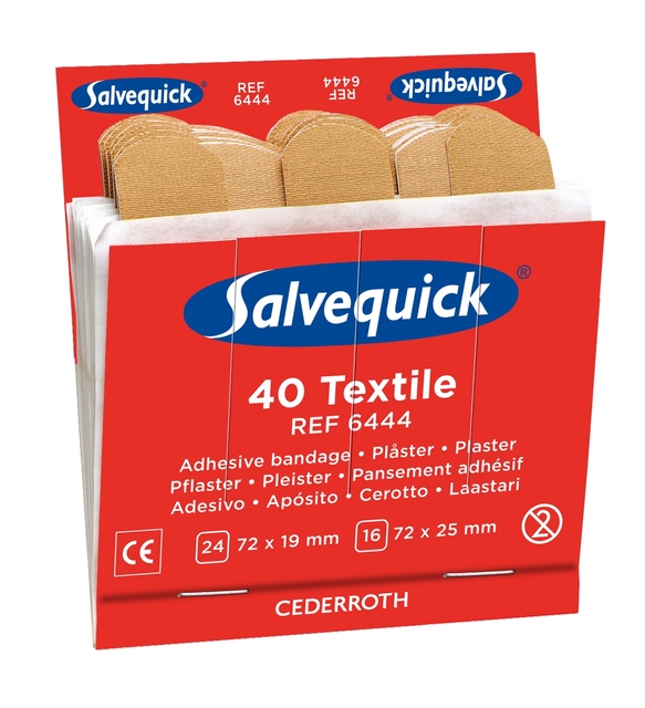 Pleister Salvequick navulling textiel 6 kaarten à 40 stuks 6444 afbeelding