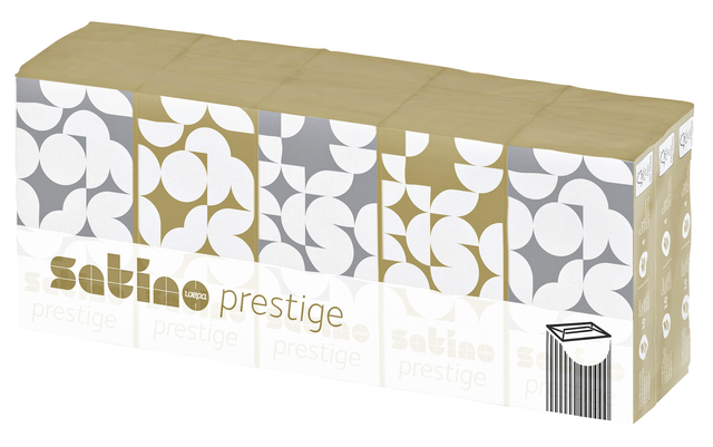 Zakdoek Satino Prestige 4-laags 15x10 vel wit 113940 afbeelding