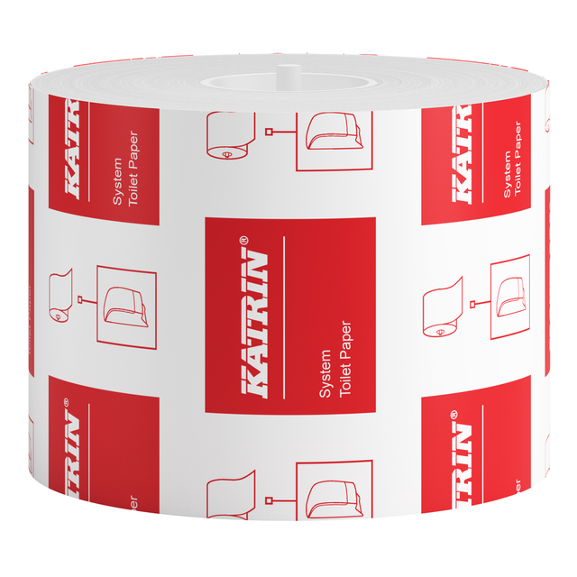 Toiletpapier Katrin systeemrol 2-laags 92m wit 103424 afbeelding