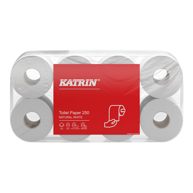 Toiletpapier Katrin 2-laags 250 vel naturel 169505 — Foto 2 van 2