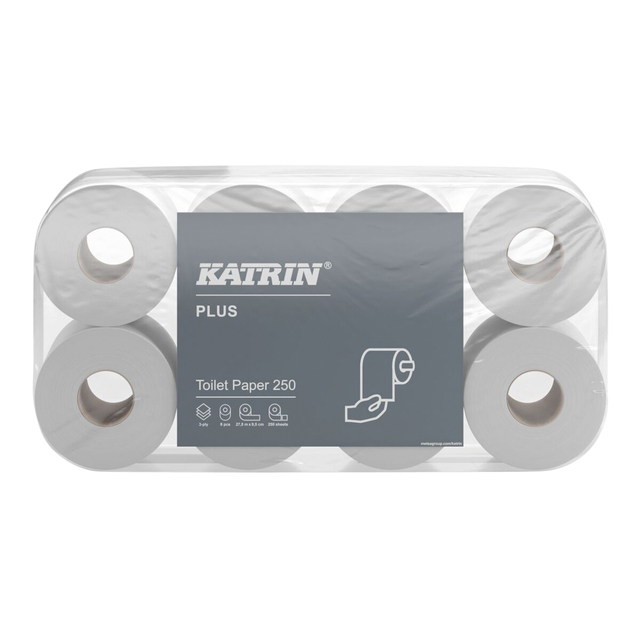 Toiletpapier Katrin 3-laags 250 vel wit 11711 afbeelding