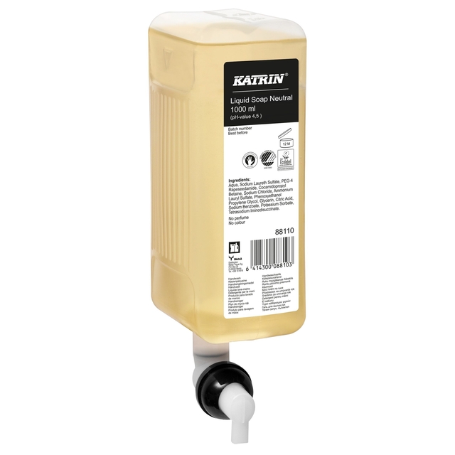 Handzeep Katrin Neutral vloeibaar 1000ml 88110 afbeelding