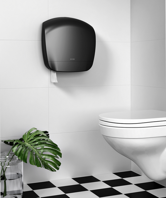 Toiletpapierdispenser Katrin Gigant L jumbo klein zwart 92162 afbeelding