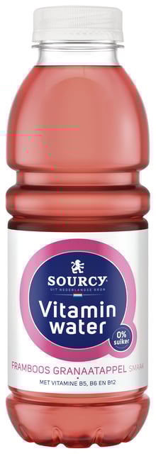 Water Sourcy vitamin framboos/granaatap fles 500ml afbeelding