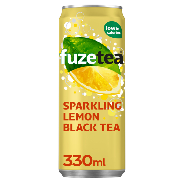 Frisdrank Fuze Tea Black Tea sparkling lemon blik 330ml afbeelding