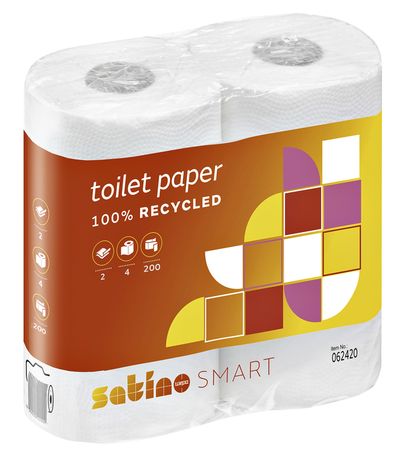 Toiletpapier Satino MT1 Smart 2-laags 200 vel wit 062420 afbeelding