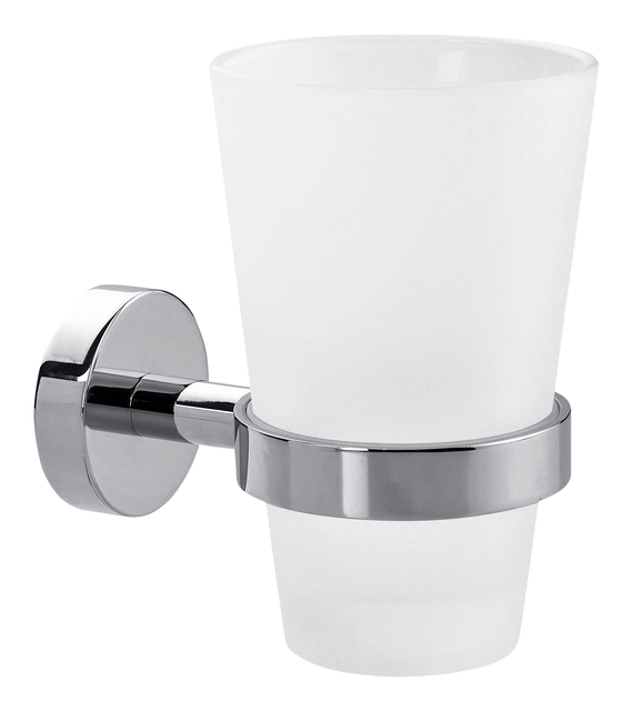 Bekerhouder tesa® Smooz hoogglans verchroomd metaal zelfklevend afbeelding