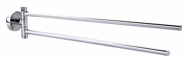 Handdoekhouder tesa® Smooz twee-armig hoogglans verchroomd metaal zelfklevend afbeelding