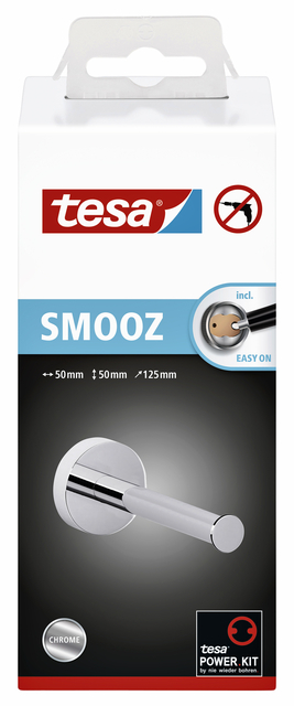 Reserverolhouder tesa® Smooz hoogglans verchroomd metaal zelfklevend — Foto 2 van 2