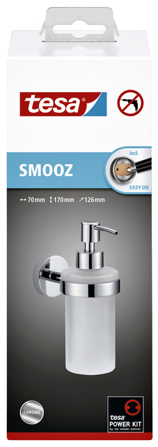 Zeeppomp tesa® Smooz hoogglans verchroomd metaal zelfklevend — Foto 2 van 2