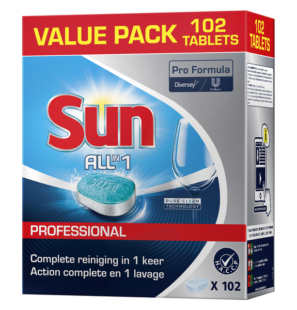 Vaatwastabletten Sun All-in-one 102 stuks afbeelding
