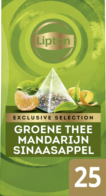 Thee Lipton Exclusive groene thee mandarijn sinaasappel 25 pramidezakjesx2gr afbeelding