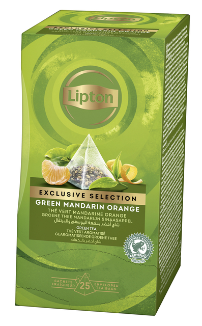 Thee Lipton Exclusive groene thee mandarijn sinaasappel 25 pramidezakjesx2gr — Foto 2 van 2