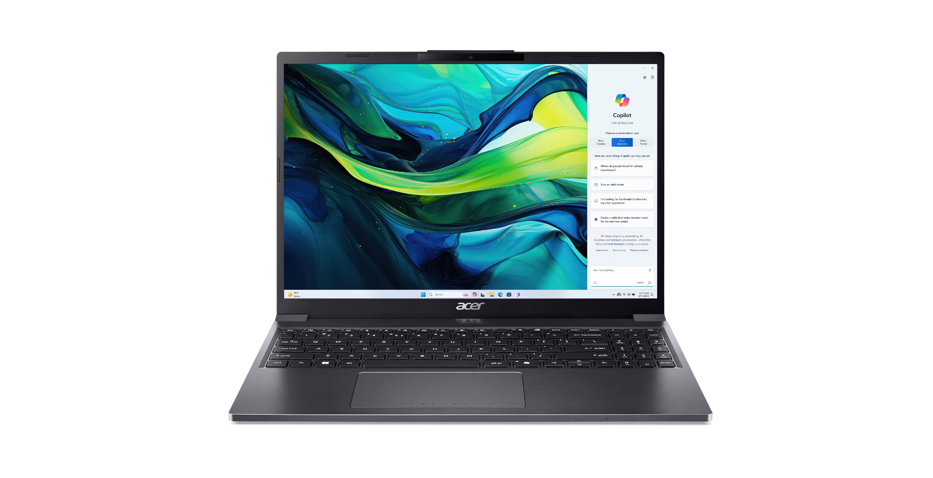 Acer Aspire Go 15 AG15-51P-343V Intel® Core™ i3 i3-1215U Laptop 38,9 cm (15.3") WUXGA 8 GB DDR5-SDRAM 512 GB SSD Wi-Fi 6 (802.11ax) Windows 11 Home Grijs afbeelding