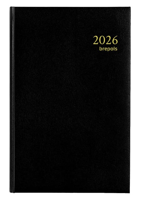 Agenda 2026 Brepols Saturnus Luxe 1dag/1pagina zwart afbeelding