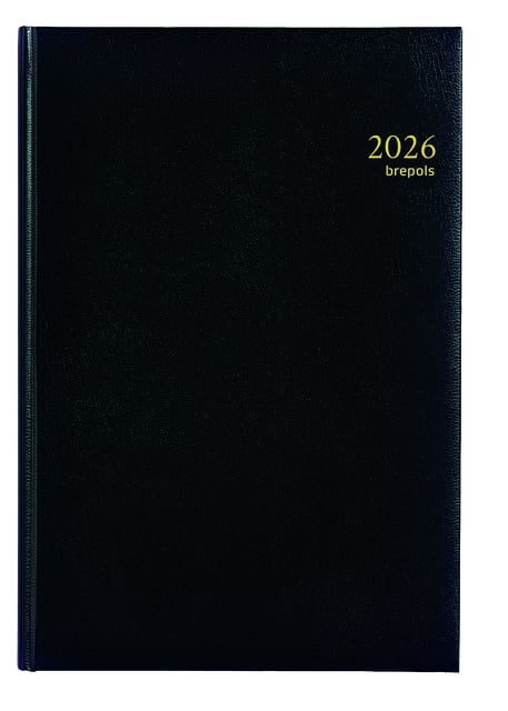 Agenda 2026 Brepols Omega Lima 7dagen/2pagina&apos;s zwart afbeelding