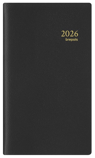Agenda 2026 Brepols Interplan Genova 7dagen/2pagina&apos;s spiraal zwart afbeelding