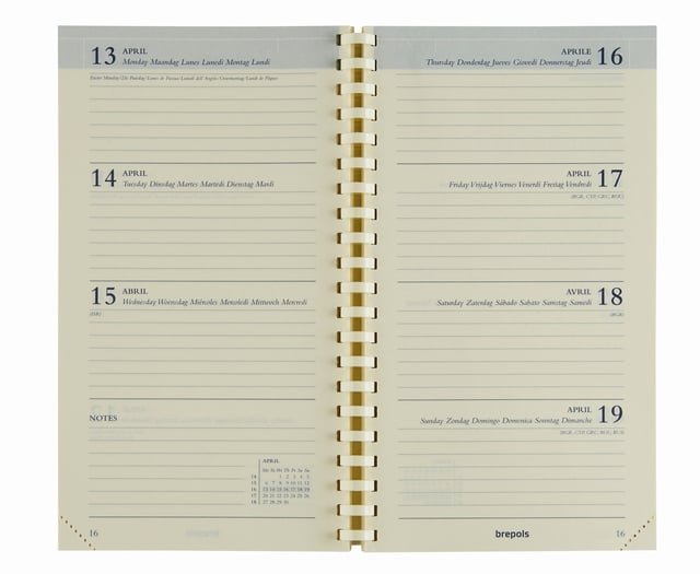 Agendavulling 2026 Brepols Interplan 7dagen/2pagina&apos;s 6-talig afbeelding