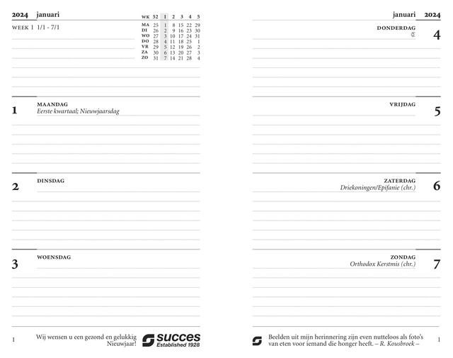 Agendavulling 2027 Succes Senior 7dagen/2pagina's — Foto 2 van 2