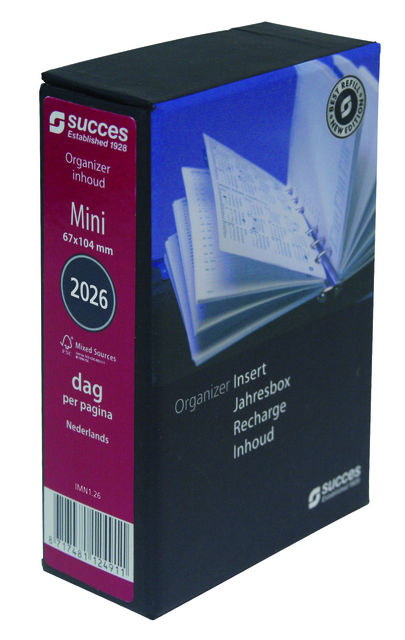 Agendavulling 2026 Succes Mini 1dag/1pagina afbeelding