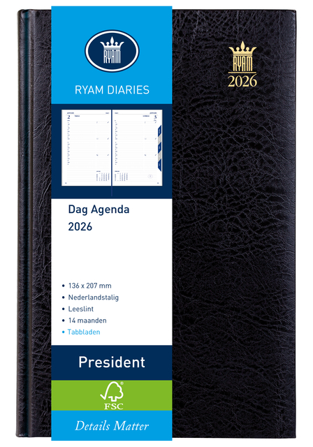 Agenda 2026 Ryam President Mundior 1dag/1pagina zwart afbeelding