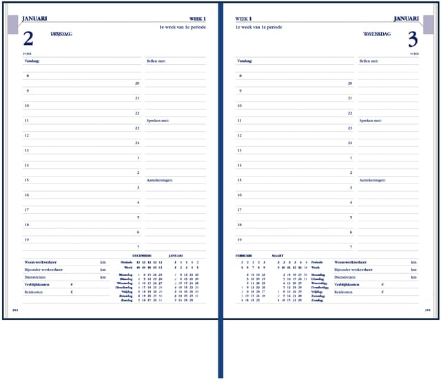 Agenda 2026 Ryam Twenty-four Mundior 1dag/1pagina blauw afbeelding