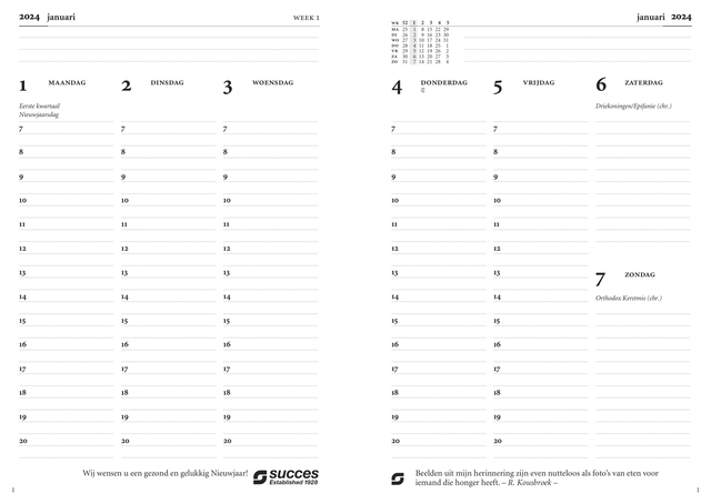 Agendavulling 2027 Succes Executive A5 7dagen/2pagina's — Foto 2 van 2