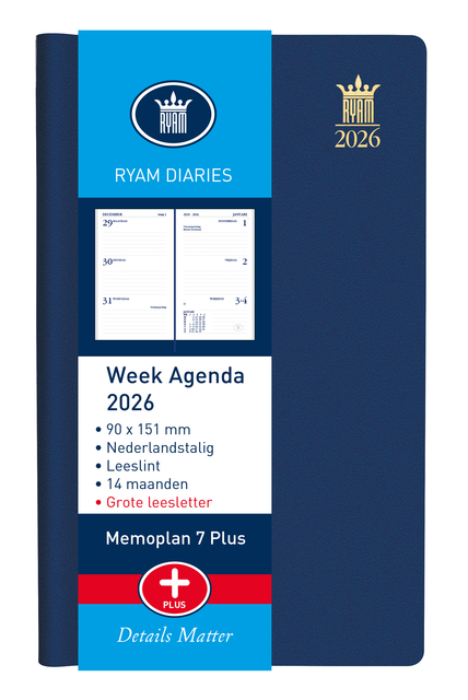Agenda 2025 Ryam Memoplan 7 Plus Mundior 7dagen/2pagina&apos;s assorti afbeelding