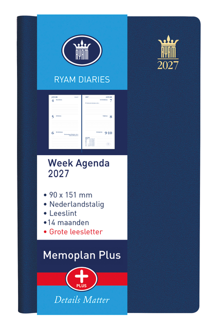 Agenda 2025 Ryam Memoplan 7 Plus Mundior 7dagen/2pagina's assorti