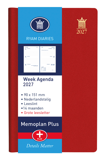 Agenda 2025 Ryam Memoplan 7 Plus Mundior 7dagen/2pagina's assorti — Foto 2 van 2