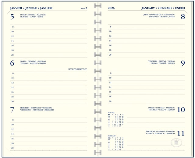 Agendavulling 2025 Ryam Memoplan 7 7dagen/2pagina&apos;s afbeelding