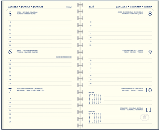 Agendavulling 2025 Ryam Memoplan 7 7dagen/2pagina&apos;s afbeelding