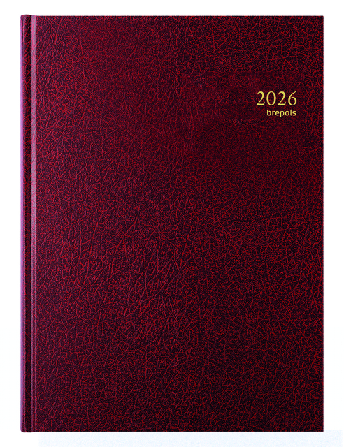 Agenda 2026 Brepols Bremax Santex A4 1dag/2pagina&apos;s 8 kolommen bordeaux afbeelding