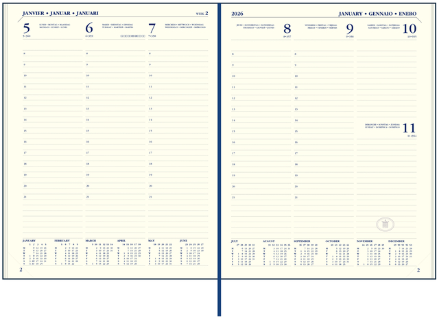 Agenda 2025 Ryam Executive Mundior 7dagen/2pagina's zwart — Foto 2 van 2