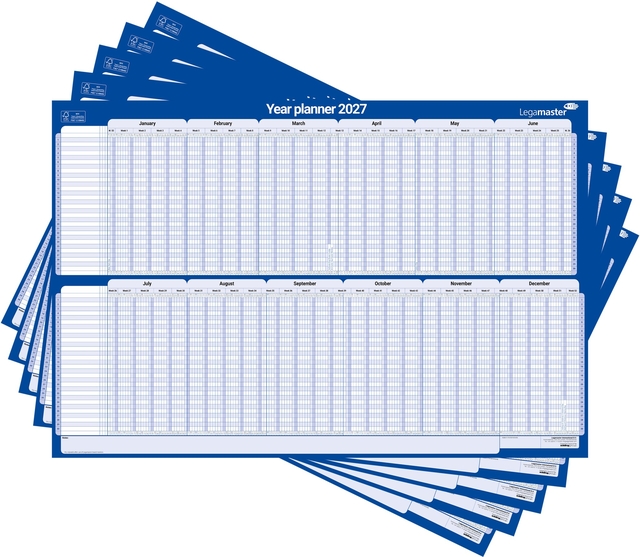 Projectplanner 2027 Legamaster 90x60cm horizontaal gelamineerd Engelstalig — Foto 3 van 3