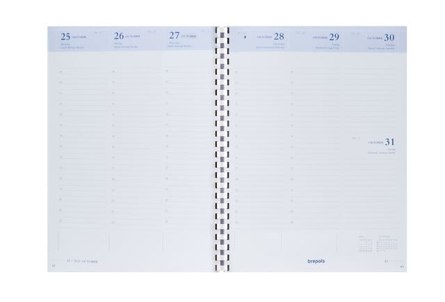Agendavulling 2026 Brepols Timing 7dagen/2pagina&apos;s spiraal wit afbeelding