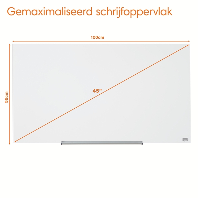 Glasbord Nobo Impression Pro 126x71cm briljant wit — Foto 2 van 2