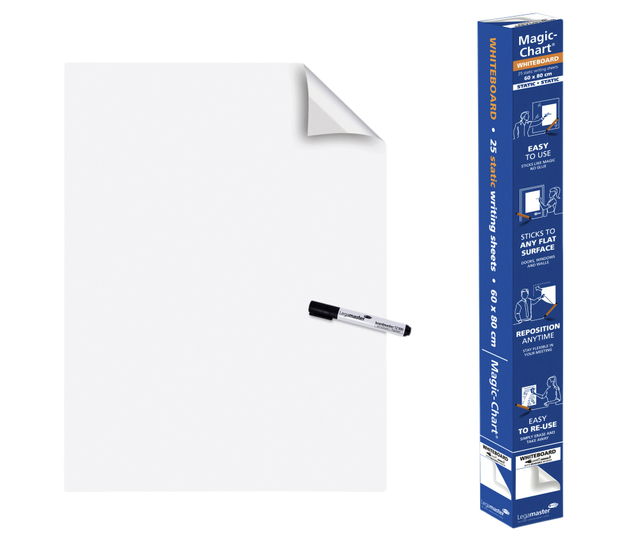 Magic-Chart Legamaster Whiteboard 600x800mm wit 25 vel afbeelding
