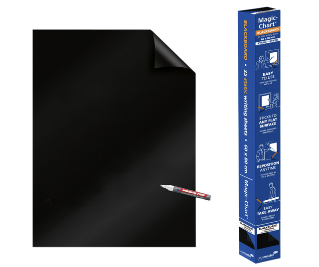 Magic-Chart Legamaster Whiteboard 600x800mm zwart 25 vel afbeelding