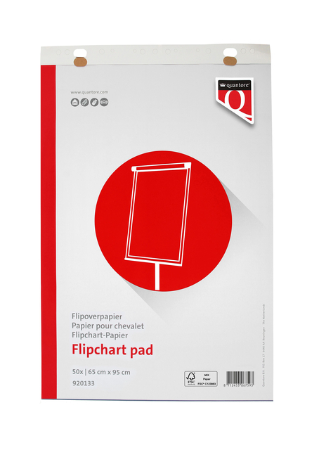 Flipoverpapier Quantore 65x95cm 50vel opgerold in verzenddoos — Foto 2 van 2