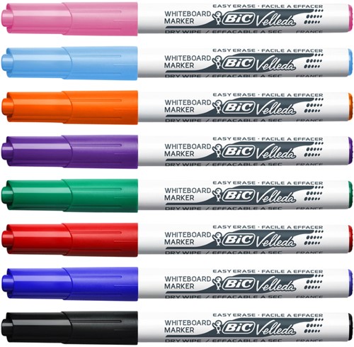 Viltstift Bic Velleda 1748 whiteboard rond medium assorti blister à 8 stuks-2