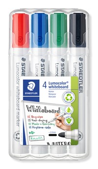 Whiteboardmarker Staedtler Lumocolor 351 standaard assorti 4 stuks